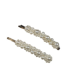 Hair Bobby Pins Faux Pearls Large Long Elegant Design